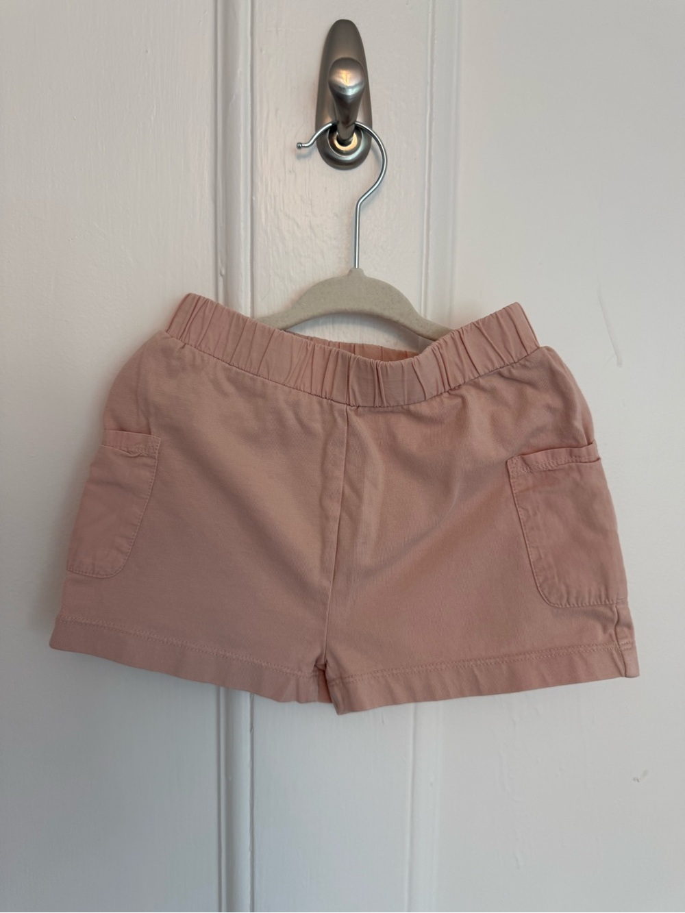 High-Rise Blush Pink Pull-On Shorts with Front Pockets